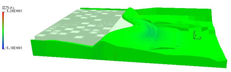 한국산학기술학회논문지제 12 권제 9 호, 2011 Max. Value 5.28kg/cm 2 by 6.95sec (a) X Directional Stress Distribution Max. Value 4.32kg/cm 2 by 6.95sec (b) Y Directional Stress Distribution [ 그림 19] 최대응력분포 [Fig.