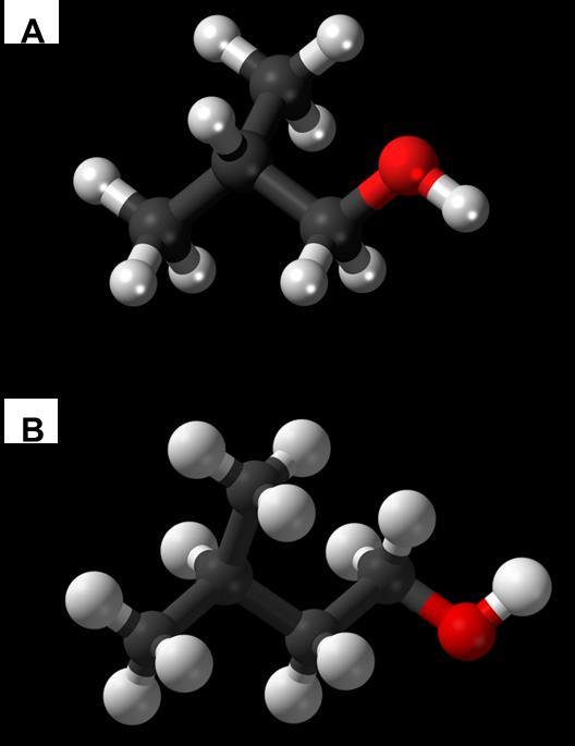 Figure 1. Structure of isobutanol and 3-methyl-1-butanol.