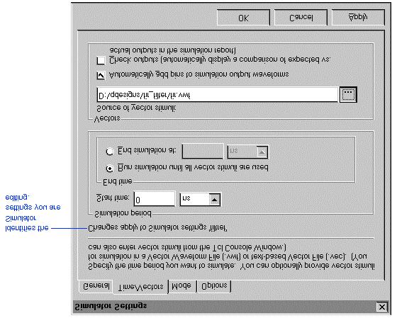 3 Specify Simulator Mode Settings Simulator Settings dialog box Mode 2 netlists