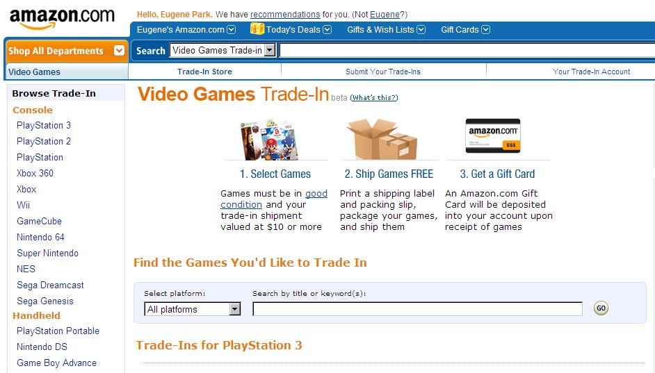 Shot Amazon.com Trade-in 서비스화면 [ 출처 ] Amazon.com 美 Warner Bros., Lord of the Rings 게임판권 EA 로부터회수 Warner Bros., 자사유명 IP 기반게임외부개발에서내부개발로美 Warner Bros.