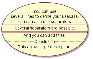 5. 도구기능소개 5.3 Usecase Diagram (3/7) Description 여러줄에걸쳐 Description 을작성하거나구분선을둘경우에는다음을사용 -- ==.