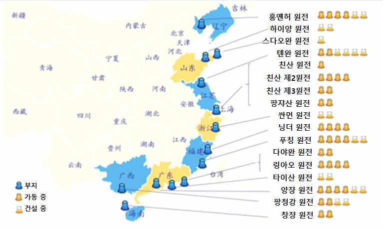 중국원전산업의기회와도전과제 1. 중국의원전산업현황 이대연부연구위원 (dylee@keei.re.kr), 박준관 (ark0038@naver.com) n 2018 년 8 월중국은 43 기의원전을운영중이며설비용량은약 39GW 임 1).