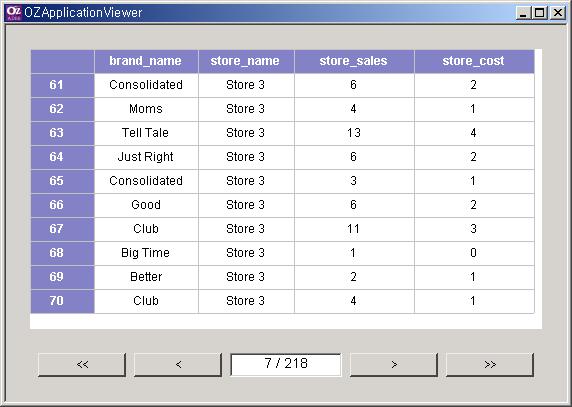 OZ Application Designer User's Guide - Vertical Navigator Table Table Row, /// Button / VScrollBar. Property Vertical Navigator.