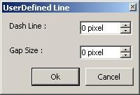 OZ Application Designer User's Guide 'Dash Line' 'Gap Size' [OK].