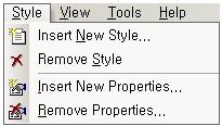 OZ Application Designer User's Guide Paste (Ctrl+V). Delete (Delete). [Undo]. (Style) [Style].