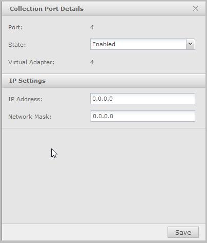 NTBA 의향상된기능 Manager UI 의향상된기능 5 NTBA Appliance 의설정을보거나구성하려면다음작업을수행합니다 : 작업 1 [ 수집포트 ] 탭에서수집포트의행을두번클릭합니다. [ 수집포트세부정보 ] 창이표시됩니다. 그림 5-10 수집포트세부정보창 2 다음항목을구성합니다 : 상태드롭다운목록에서 [ 활성화됨 ] 또는 [ 비활성화됨 ] 을선택합니다.