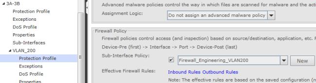 9 인바운드및아웃바운드 [Effective Firewall Rules( 효과적방화벽규칙 )] 를확인합니다. 10 Sensor 에대한구성업데이트를수행하여정책을시행합니다. 방화벽정책을하위인터페이스에할당하려면다음을수행합니다 : 1 [ 장치 ] 탭을클릭합니다. 2 [ 도메인 ] 드롭다운목록에서도메인을선택합니다. 3 왼쪽창에서 [ 장치 ] 탭을클릭합니다.