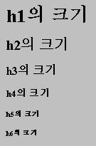 Head Line Tag 문서내의단계별제목 1 ~ 6 까지의레벨 <h1>.