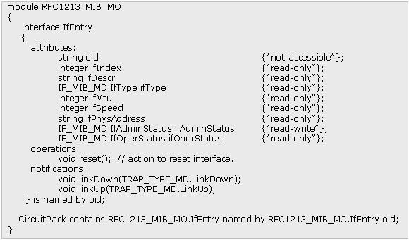 smc 는 mib 을컴파일하여 model 파일 (mmo, mmd) 및 IFR 파일 (mib 에대한메타데이타 ) 을생성하고 modelc 라는모델컴파일러는이파일을이용하여 MBean, 구현코드및기타 JSP 페이지를자동생성한다. SNMP MIB 을 MBean 으로재정의하여 Managed Object 화되는과정을자세히살펴보면다음과같다.