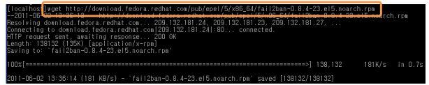 yum 명령을이용한설치방법이외에도 rpm 명령을이용한설치방법을 2~3 번에설명하였습니다. 2. http://www.fail2ban.org 에서 centos 5.5, x86_64 에맞는 package 를 download 받습니다.