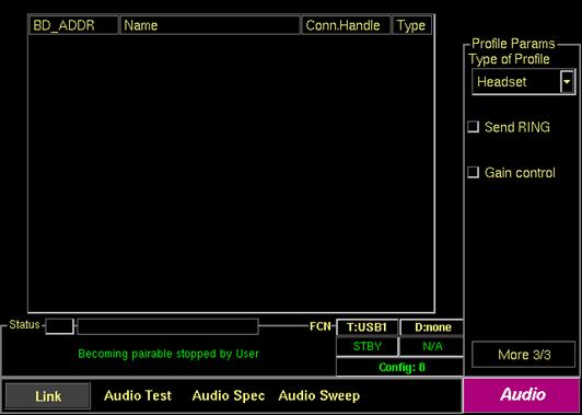 3 TC-3000C 의프로파일타입설정 Menu Audio M1, Link Tab Page More 3/3 Headset 선택 Headset 설정 4 Packet Type 및 Coding 방식설정 MENU ->