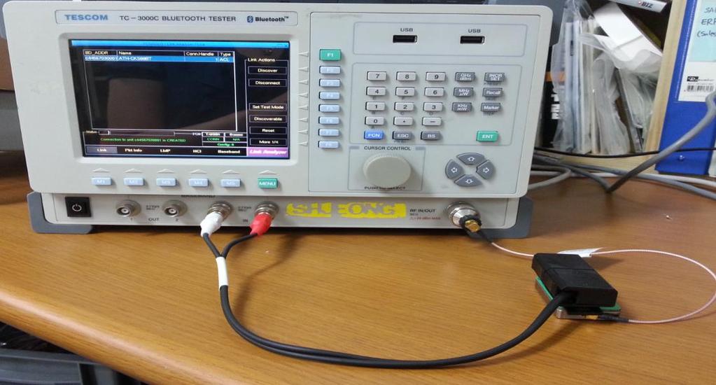 참고 TC-3000C 전면판넬에있는 BNC Input Ports Specifications Input impedance: 50 Ohm Input Peak voltage: ±1 V (DC Coupled) Testing Frequency range: 20 Hz ~ 20 khz 2) Audio Sink 테스트방법 1 Stereo Headset 을 Pairing