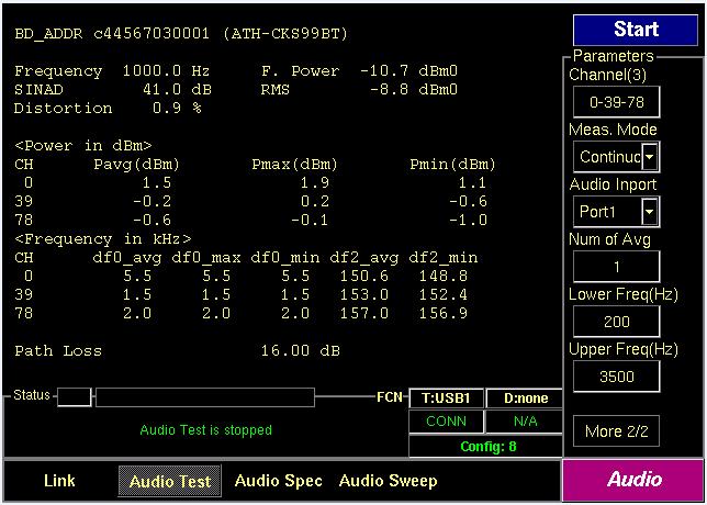 Upper Freq(Hz): 오디오측정값계산시, 높은쪽주파수범위를설정한다.