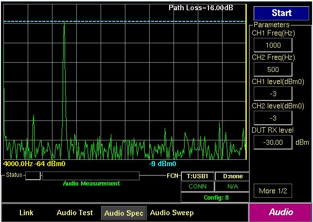 8 Audio Spectrum: M3, Audio Spec 버튼 F1 Start