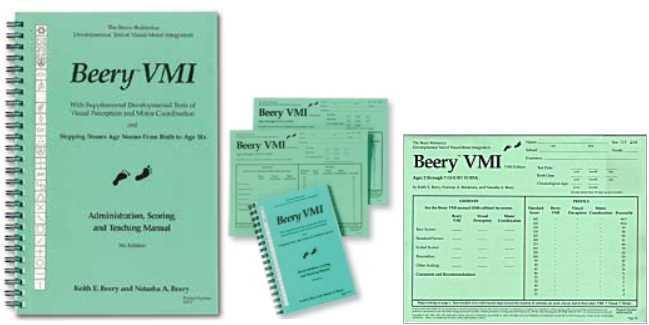 -. 소근육운동 (Fine motor skills) 은 Beery Test for Visual Motor Integration(VMI), the Test of Visual Analysis Skills, 또는다른시각평가기구 (visual perceptual assessment tool) 를사용하여평가될수있다. -.