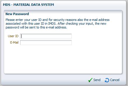 사용자가해당메뉴를클릭할때, 다음과같은화면이보여집니다 : Figure 7 새로운비밀번호요청화면 사용자가새로운비밀번호를요청할때는해당 ID 에등록된이메일주소를정확하게입력해야합니다. 이이메일주소는해당사용자 ID 에이미등록된이메일주소와일치해야비밀번호재설정이가능합니다.