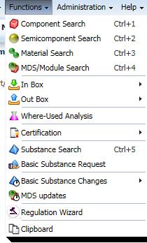 MDS/ 모듈검색 모든 MDSs( 자사, 승인그리고공개 ) 와자사모듈에대한 검색화면을엽니다. In Box( 수신함 ) 수신한 MDS 및데이터시트요청에대한검색화면을 엽니다. Out Box( 발신함 ) 발송한 MDSs 및 MDS 요청에대한검색화면을엽니다. Where-Used 분석 특정컨텐츠를갖고있는 MDSs 를검색하기위한분석 화면을엽니다.