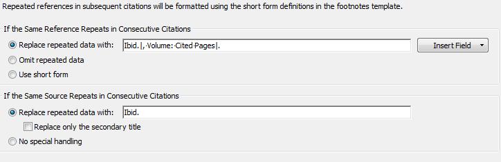 11. Output Style 템플릿수정 > Footnotes(2) Repeated Citations 반복해서같은문헌을인용하는경우