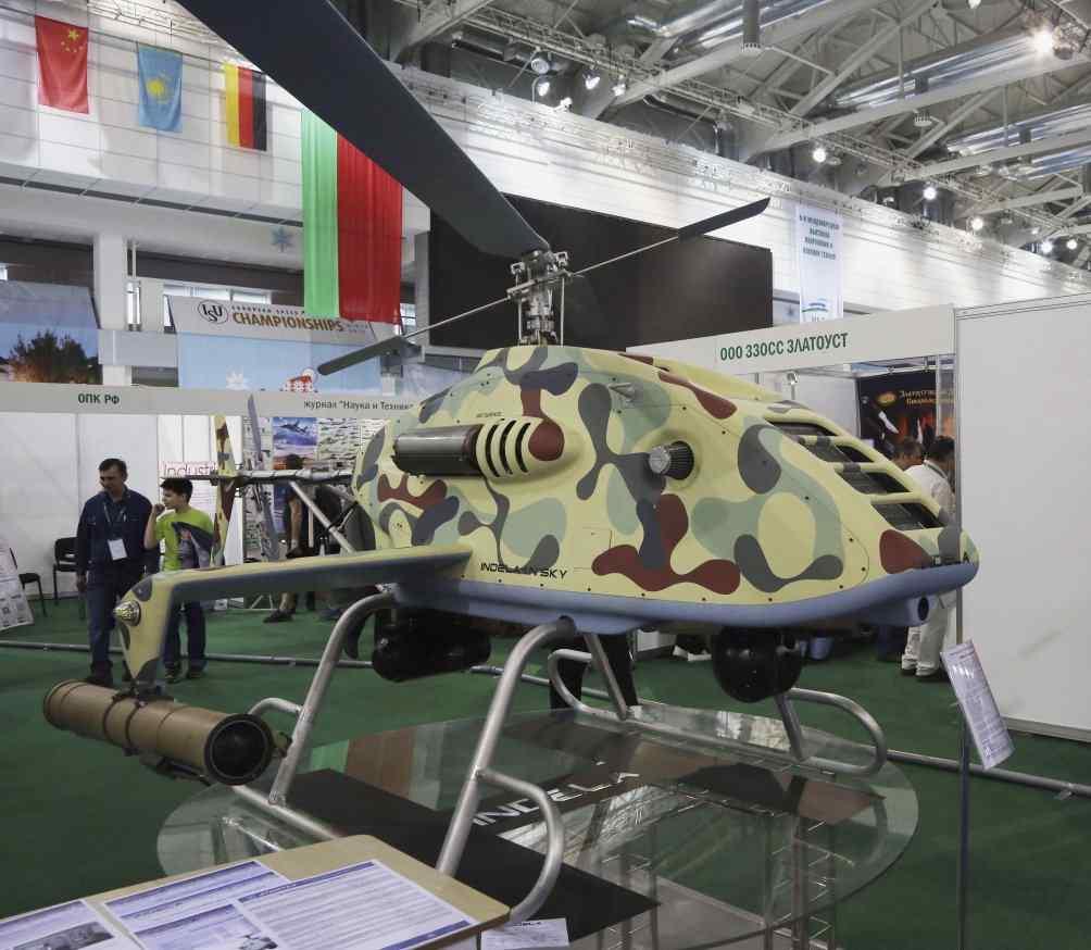 벨라루스인델라사, 수직이착륙무인전투헬기개발 지휘통제 통신감시정찰기동함정 항공 화력방호 유도무기기타 q 인델라사가자사의 I.N.Sky 무인헬기의전투형모델 버 (Bur) 를개발하고 MILEX 에전시하였음. MILEX 는벨라루스의수도민스크에서 3 년간격으로열리는국제군사장비전시회로, MILEX 2017 은제 8 차전시회임.