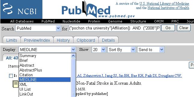 File 선택후 txt 형식으로저장 PubMed 검색후 Display