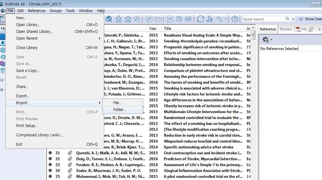 PDF 파일 Import 0 참고 문 헌 수 6 집 및 관 리 PDF 파일및 PDF 폴더전체
