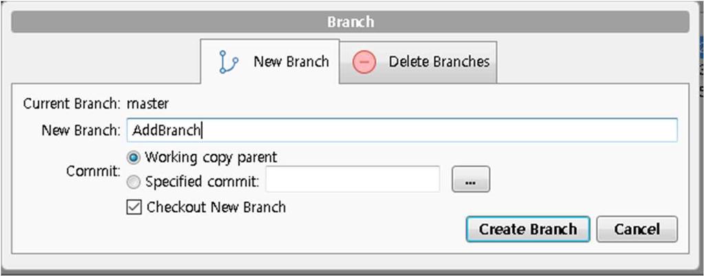 branch Branch 의이름을입력하고 Create Branch 클릭 52