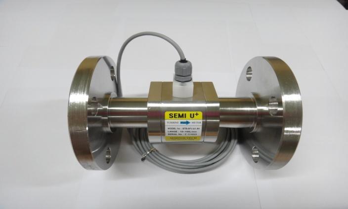 SUS Turbine Digital Flow meter 특징 SEMI U+ 다양한분야의자동화장비에사용 고온, 고압의유체측정가능 정밀성, 내화학성우수 4~20 ma, Alarm, 통신 (RS485) 등출력 제품과 Controller 의장착및사용편리 Specification ( 사양 ) 적용유체 : 액체 (D.