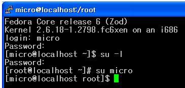 계정로그인방법은밑에그림처럼 root 계정으로가기위해서는 # su l