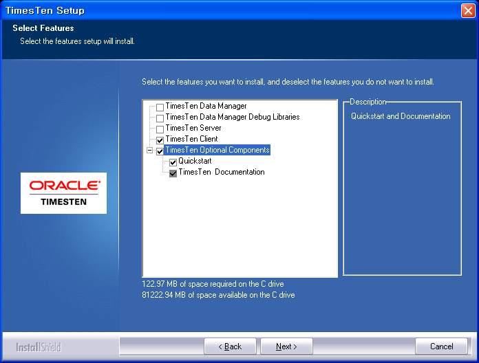 3.14 Oracle TimesTen In-Memory Database Client 설치과정 (4) 3.14.1 Oracle TimesTen 기능설치확인 3.