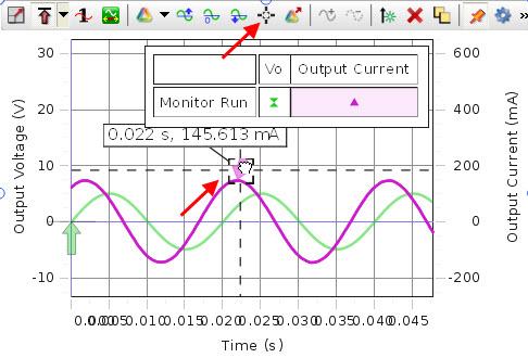 을클릭하여측정을중단한다. 전류파형의최댓값을확인한다. 다음그림과같이 [Scope], [Table], [Graph] 가생성된상태에서실험을진행한다.