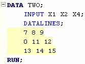 93 데이터 ONE 데이터 TWO SET 문은데이터를세로로결합한다. 데이터 ONE을위에 TWO를아래에결합한다. 없는변수에대해서는결측치로저장된다. 데이터 TWO 를위에놓고두데이터를결합한다. 결과는위와동일하다. MERGE 문은데이터를가로로결합한다.