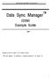 Data Sync Manager(DSM) Example Guide Data Sync Manager (DSM) Example Guide DSM Copyright 2003 Ari System, Inc. All Rights reserved. Data Sync Manager