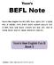 Yoon s BEFL Note Yoon s New English Fun B의 BEFL Note 내용이일부수정됨에따라, 본파일에는 2가지종류의정답이포함되어있습니다. 본인의 BEFL Note 뒤에정답이수록되어있지않을경우, 파일앞부분에제시된정답으로내용을확인하시기바랍니다. Y